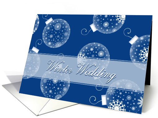 Winter Wedding Invitation Card - Blue Snowflake Decorations card