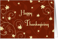 Happy Thanksgiving from Family Card - Red Yellow Fall Leaves card