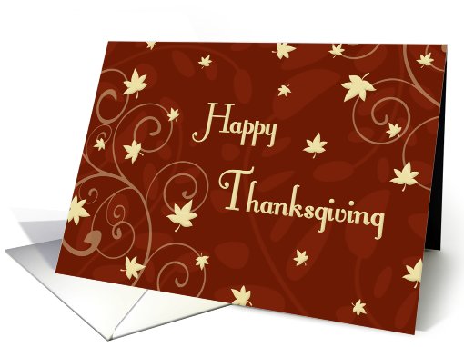 Happy Thanksgiving for Customer Card - Red Yellow Fall Leaves card