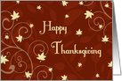 Happy Thanksgiving for Customer Card - Red Yellow Fall Leaves card