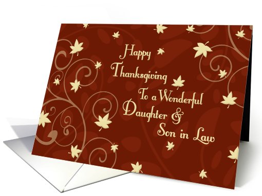 Happy Thanksgiving for Daughter & Son in Law Card - Red... (704000)