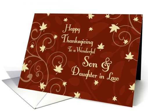 Happy Thanksgiving for Son & Daughter in Law Card - Red... (704002)