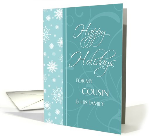 Happy Holidays Christmas for Cousin & his Family Card -... (704985)