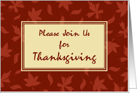 Thanksgiving Invitation Card - Red Fall Leaves card