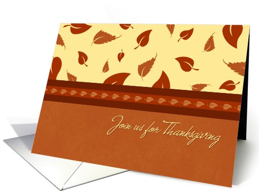 Thanksgiving Invitation Card - Fall Leaves card (705008)