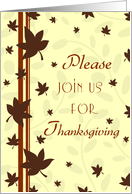 Thanksgiving Invitation Card - Fall Leaves card