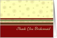 Bridesmaid Thank You Winter Wedding Card - Red Green & Yellow card