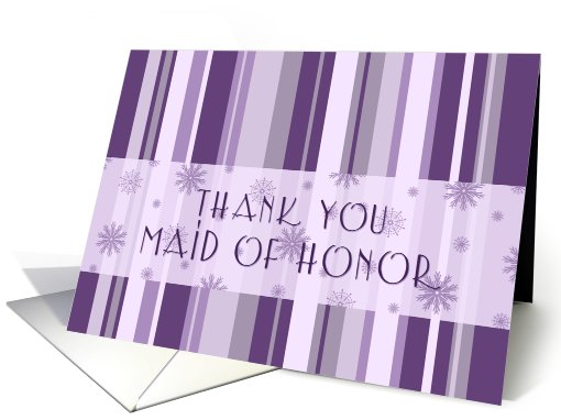 Maid of Honor Thank You Winter Wedding Card - Purple... (705914)