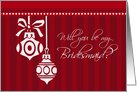 Bridesmaid Invitation Christmas Wedding Card - Red White Decorations card