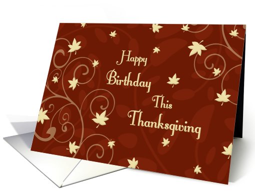 Thanksgiving Happy Birthday for Friend Card -  Fall Leaves card