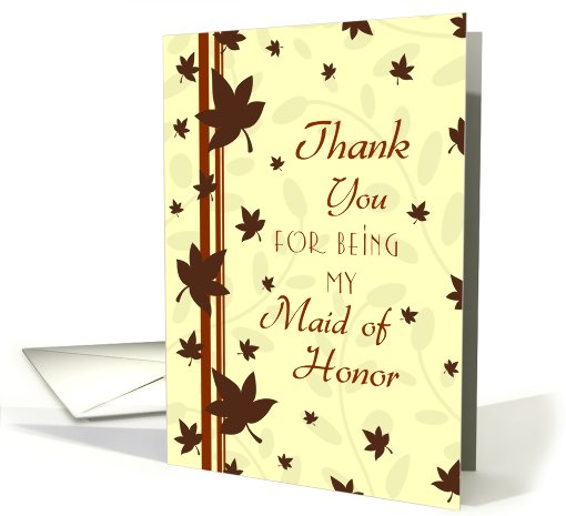 Thank You Maid of Honor Fall Wedding Card -  Fall Leaves card (706871)