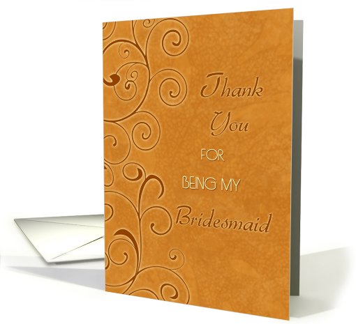 Thank You Bridesmaid Fall Wedding Card -  Fall Swirls card (707430)