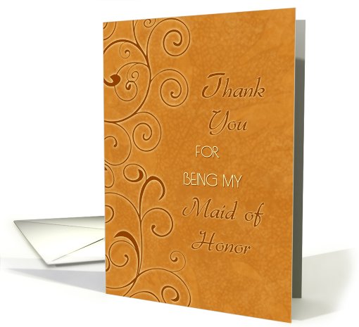 Thank You Maid of Honor Fall Wedding Card -  Fall Swirls card (707431)