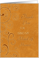 Thank You Maid of Honor Fall Wedding Card - Fall Swirls card