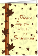 Bridesmaid Invitation Thanksgiving Wedding Card - Fall Leaves card