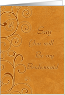 Bridesmaid Invitation Thanksgiving Wedding Card - Fall Swirls card