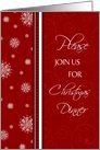 Christmas Dinner Invitation Card - Red White Snow card