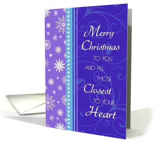 Merry Christmas Card - Purple & Blue Snowflakes card (712528)