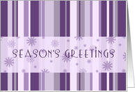 Season’s Greetings Christmas Card - Purple Stripes card