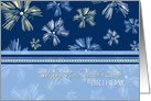 Happy New Year’s Eve Birthday Card - Blue Yellow Fireworks card