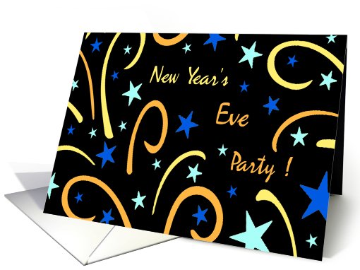 Business New Year's Eve Party Invitation Card - Fireworks & Stars card