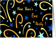 Business New Year’s Eve Party Invitation Card - Fireworks & Stars card