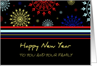 Happy New Year from Both of Us Card - Colorful Stripes card