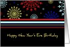 Happy New Year’s Eve Birthday Card - Colorful Stripes card