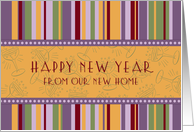 Happy New Year We’ve Moved Card - Retro Stripes card