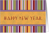 Business Happy New Year Card - Retro Stripes card