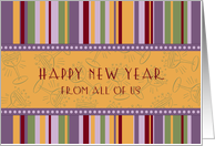 From Group Happy New Year Card - Retro Stripes card