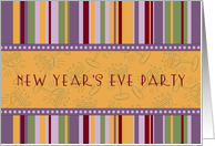 New Year’s Eve Party Invitation Card - Retro Stripes card