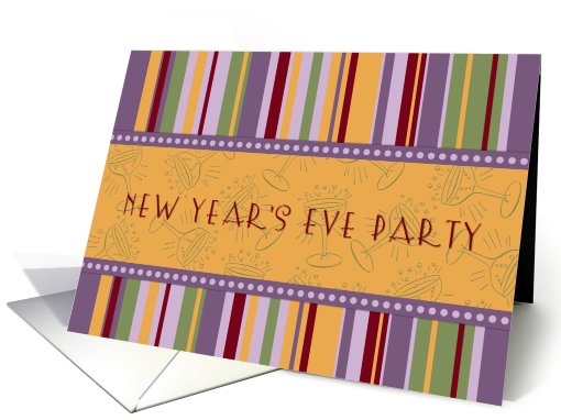 Business New Year's Eve Party Invitation Card - Retro Stripes card