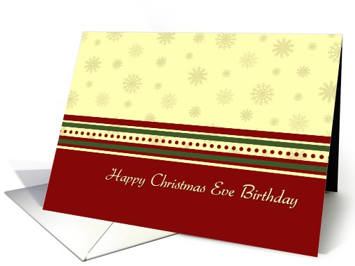 Christmas Eve Happy Birthday Card - Red, Yellow & Green... (718170)