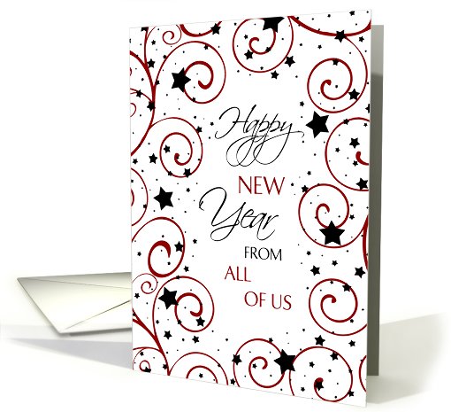 Business Happy New Year from Group Card - Red, Black &... (718906)