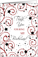 Bridesmaid New Year’s Eve Wedding Thank You Card - Stars & Swirls card