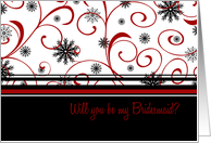 Bridesmaid Christmas Wedding Invitation Card - Snowflakes card