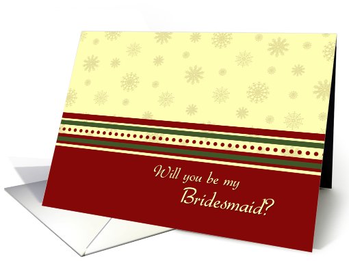 Bridesmaid Christmas Wedding Invitation Card - Classic Snowflakes card