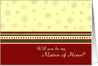Matron of Honor Winter Wedding Invitation Card - Classic Snowflakes card