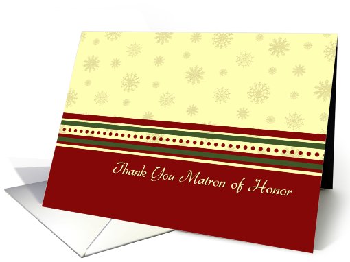 Matron of Honor Winter Wedding Thank You Card - Classic... (721869)