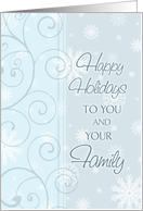Business Happy Holidays from All of Us Card - Blue & White Snowflakes card