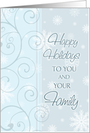 Business Happy Holidays for Employee Card - Blue & White Snowflakes card