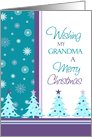 Merry Christmas Grandma Card - Turquoise & Purple Christmas Trees card