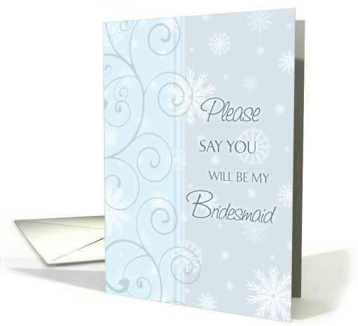 Christmas Wedding Bridesmaid Invitation Card - Blue &... (725607)