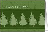 Happy Holidays Christmas Card - Green Trees card