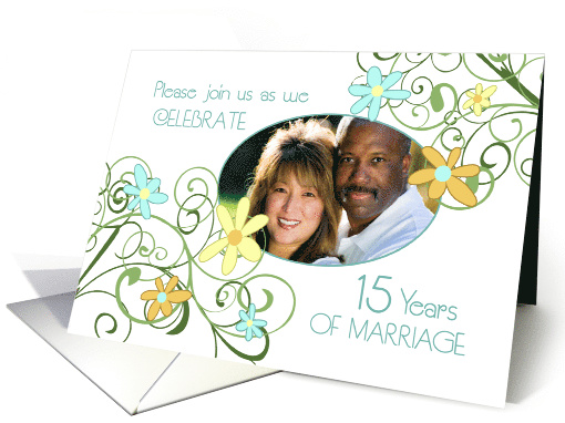 15th Wedding Anniversary Party Invitation Photo Card -... (726966)
