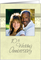 10th Wedding Anniversary Party Invitation Photo Card - Cream Floral card