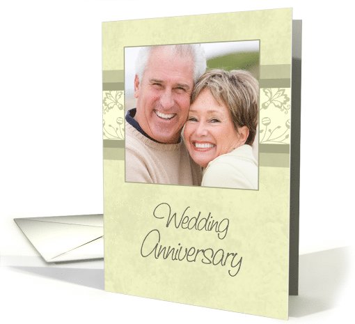 Wedding Anniversary Party Invitation Photo Card - Cream Floral card