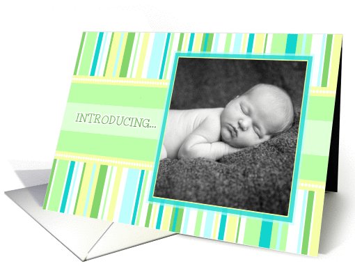 Adoption Announcement Photo Card - Pastel Stripes card (729471)