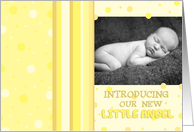 Birth Announcement Photo Card - Yellow Dots card